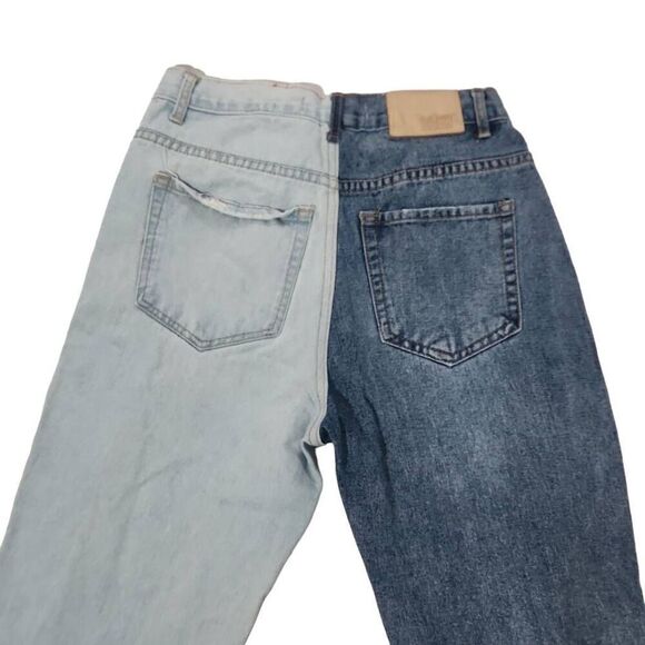 Blue Savvy Denim Juniors Size 5 Two Tone Straight Leg Blue Jeans - Picture 2 of 6